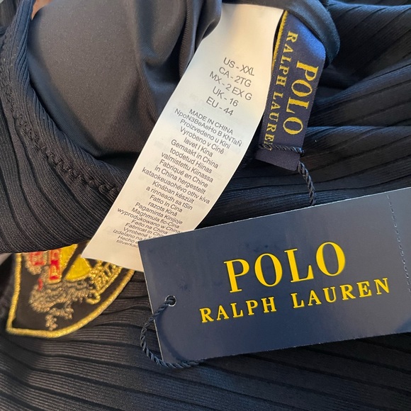 POLO RALPH LAUREN Classic Crest Black Swimsuit NEW - Picture 3 of 12